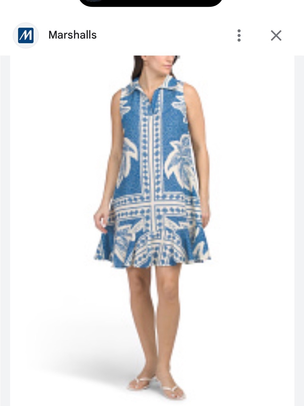 Terzo Millennio blue and white tropical dress made in Italy